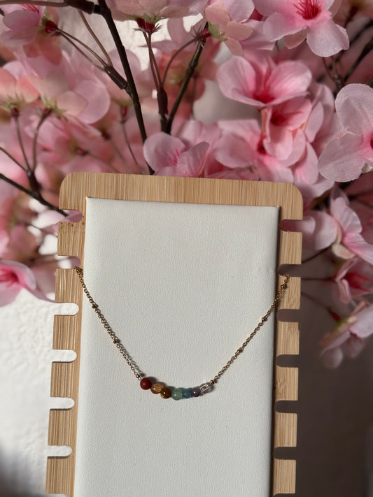 Collier 7 Chakras AC Inoxydable doré