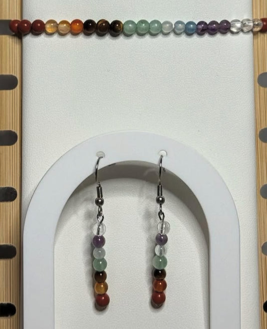 Boucles d’oreilles 7chakras AC Inoxydable argenté