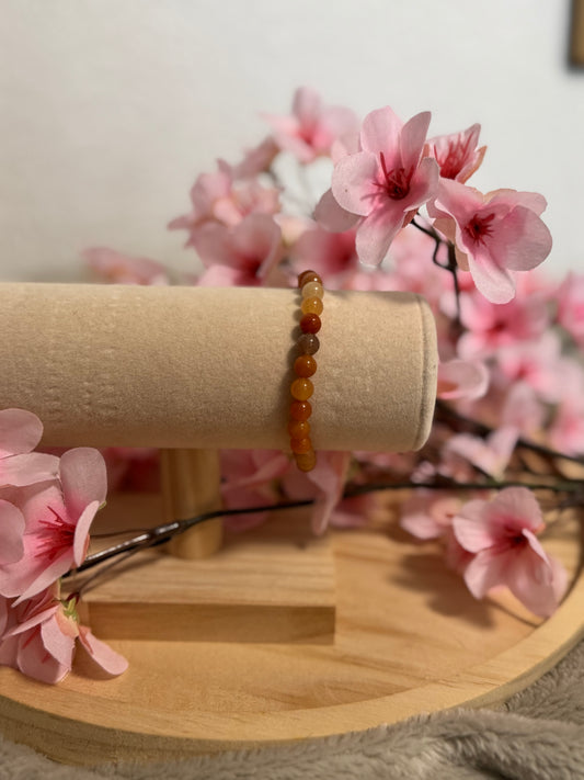 Bracelet Aventurine Orange 6mm Elastique