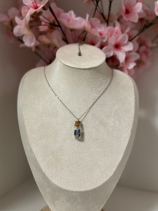 Collier Tourmaline Melon d’Eau AC Inoxydable argenté
