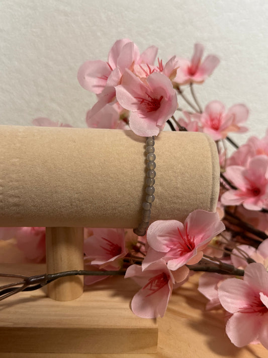 Agate grise 4mm Élastique