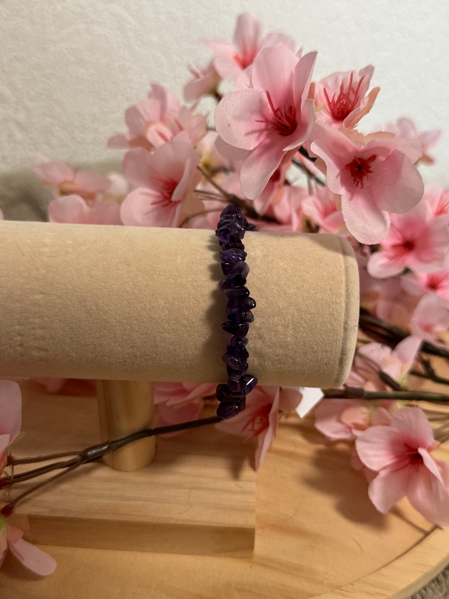 Bracelet Chips Améthyste Élastique