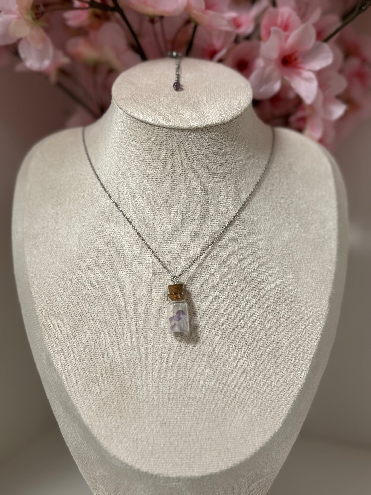 Collier Améthyste AC Inoxydable argenté