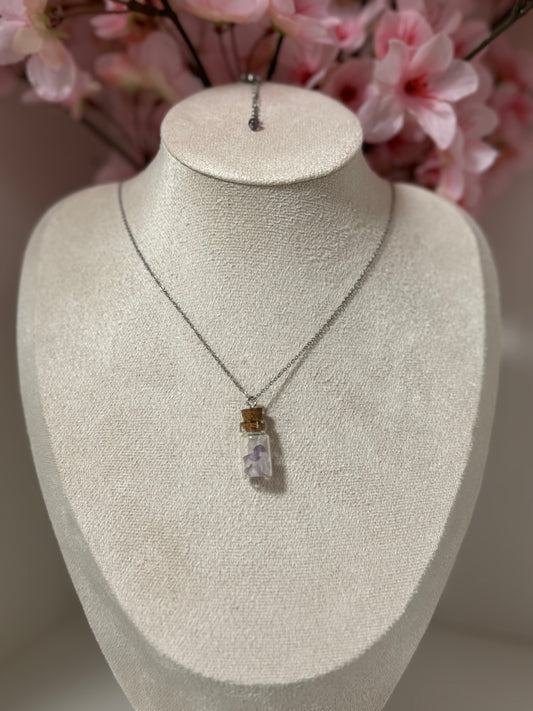 Collier Améthyste AC Inoxydable argenté