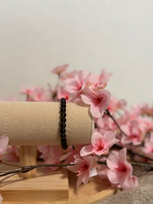 Bracelet Quartz fumé  6mm Élastique