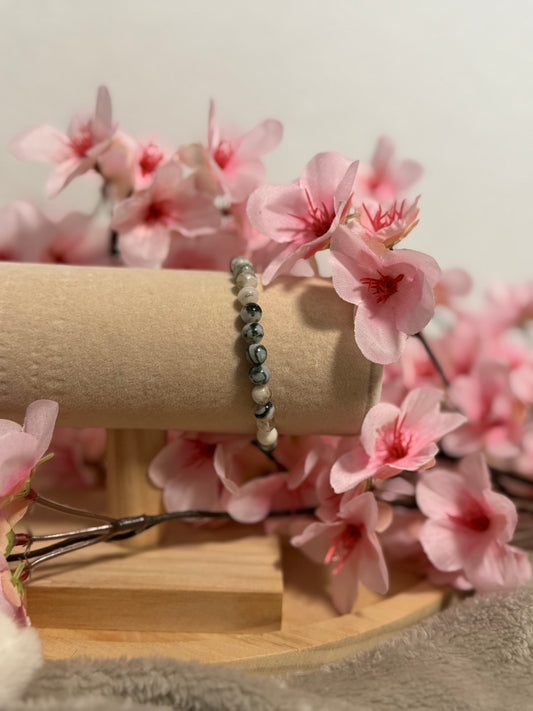Bracelet Agate Arbre 6mm Élastique