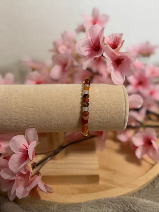 Bracelet Cornaline rondelles Élastique
