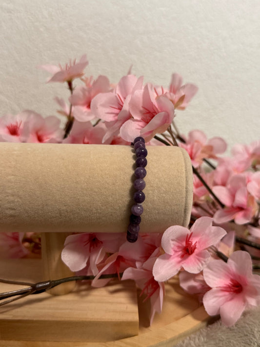 Bracelet Lepidolite 6mm Élastique